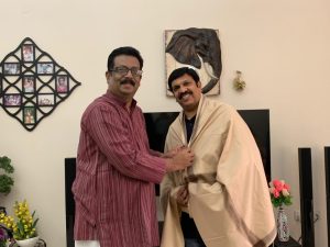 Celebrating the remarkable contributions of Sri Rajan Kokkuri, honored by writer Sri KRP Vallikunnam at a heartfelt gathering in Sohar, Oman."