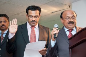 Historical installation as the founder president IMA Muscat, the first overseas branch of IMA Kerala, India in 2014 by then the state president, Dr A V Babu