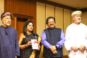 With Dr. Said Al Saqlawi, Chairperson of Oman Literati, Dr. Retnakumar, Global President of WMF and Founder of Bhavalaya and , Dr. Mehdi, co-founder of Penned Thoughts, a writers forum in Oman