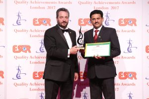 Mr. Boban receives the Europe Quality Achievements Award in London in 2017.