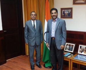 Mr.Shakeel Hassan with HE Ambassador Indramani Pandey