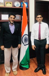 Mr.Shakeel Hassan with HE Ambassador Munu Mahawer