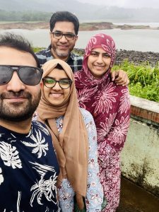 (From left) Dr. Azhar Mohammed,son-in-law , daughter Dr. Fareeha Shakeel, Shabeera Shakeel wife of Shakeel Hassan, and Shakeel Hassan