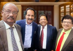 Suresh A.M with former ISRO Chairman Mr Somnath and his colleagues of Indian science forum