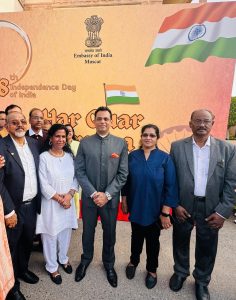 Independence Day celebrations at the Embassy of India Muscat with HE the ambassador