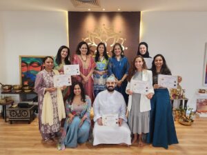Wife Saleela with her Yoga Certificate